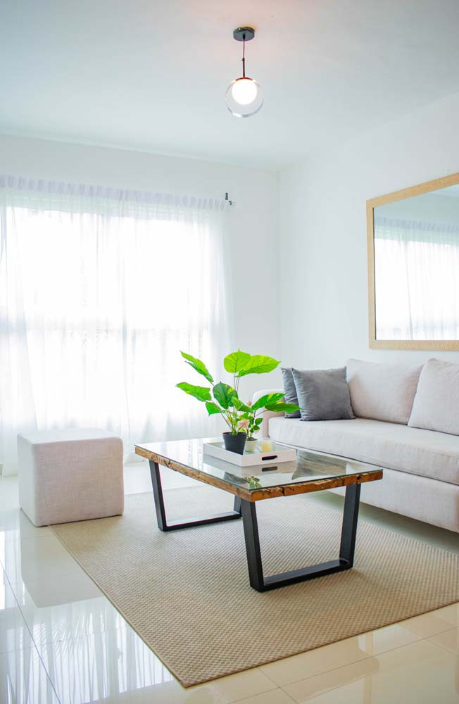 Modern furniture in the penthouse at Beach Apartamentos in Playa Palmera